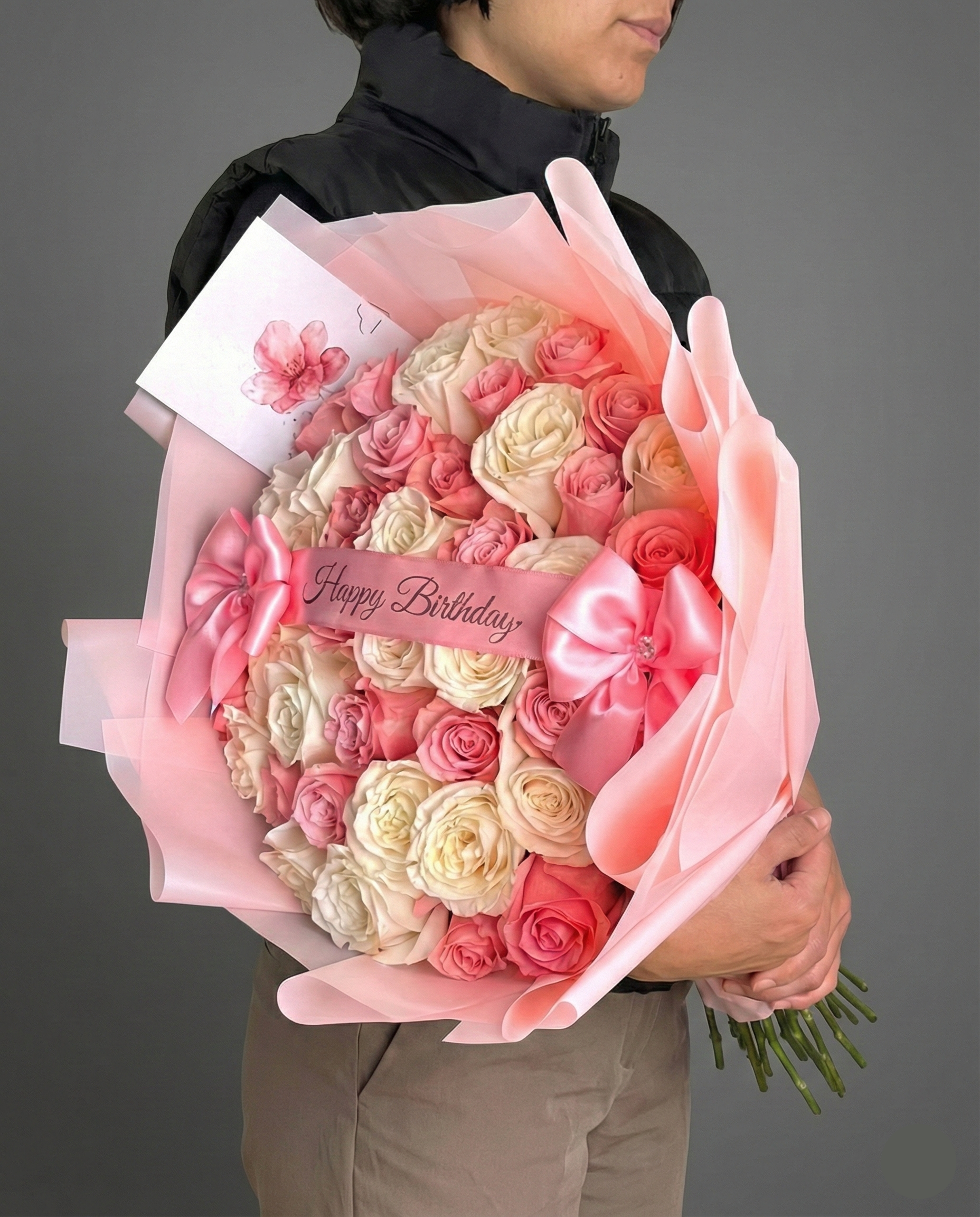 Frisco North Dallas Florist | 40 White and Light Pink Roses – Gliv