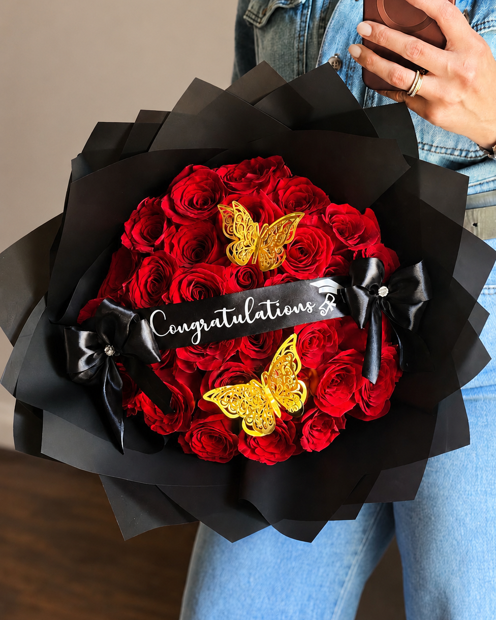 30 Red Roses Prom Bouquet
