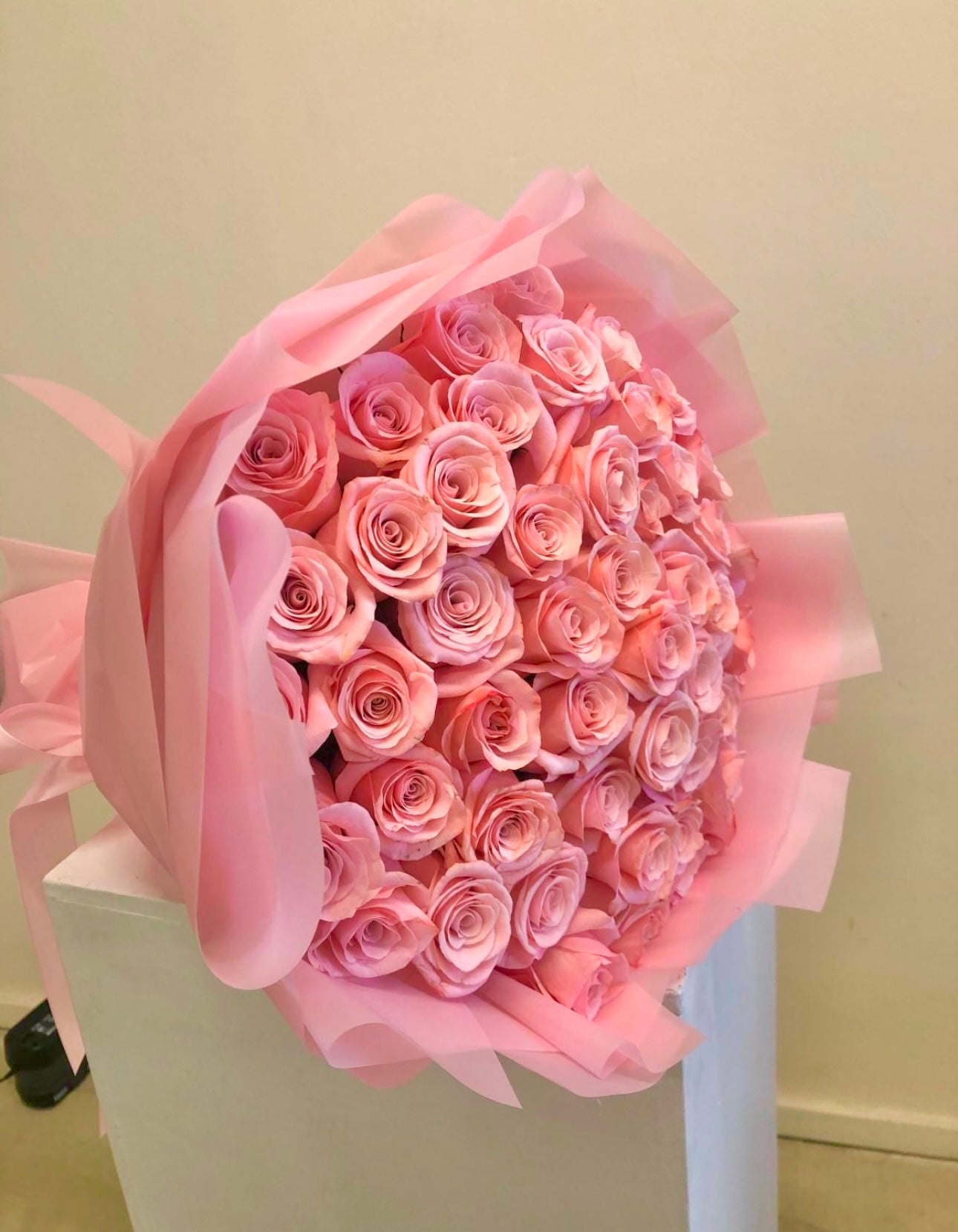50 Pink Roses Besweet Pink Wrapping