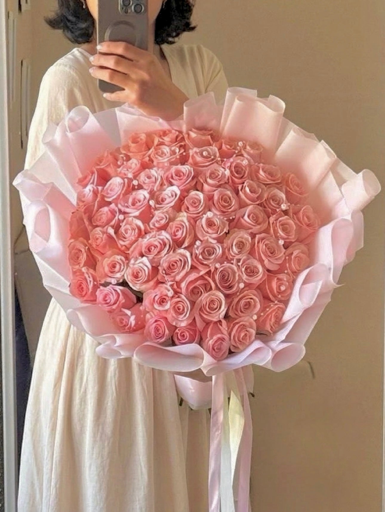 50 Pink Roses Besweet Pink Wrapping