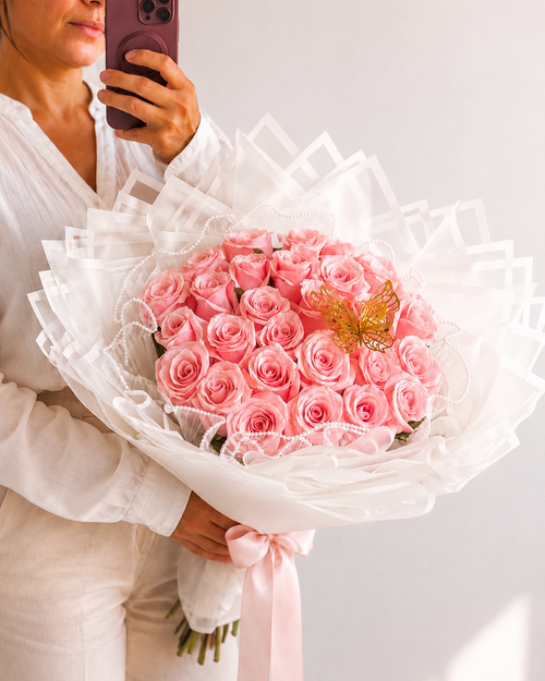 Pink Roses_Bouquet Flowers Frisco Tx