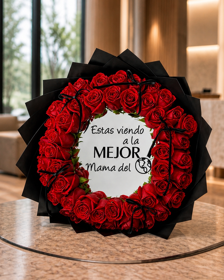 Mirror Bouquet Red Roses MD